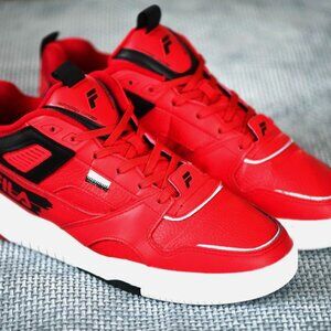 PRE-OWNED SIZE: 13 MEN FILA CORDA TRAINER | 1TM01797602 | COLOR: RED/BLACK/WHITE